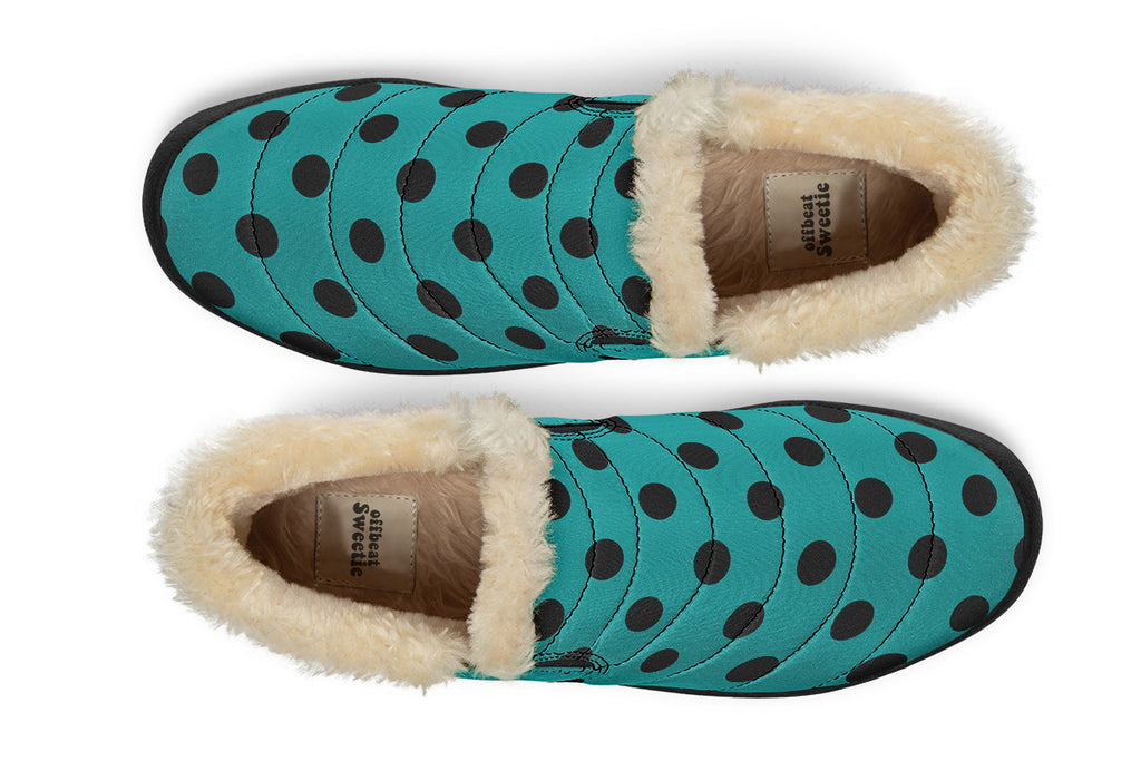 Penny Royal Teal Polka Dot Winter Shoes