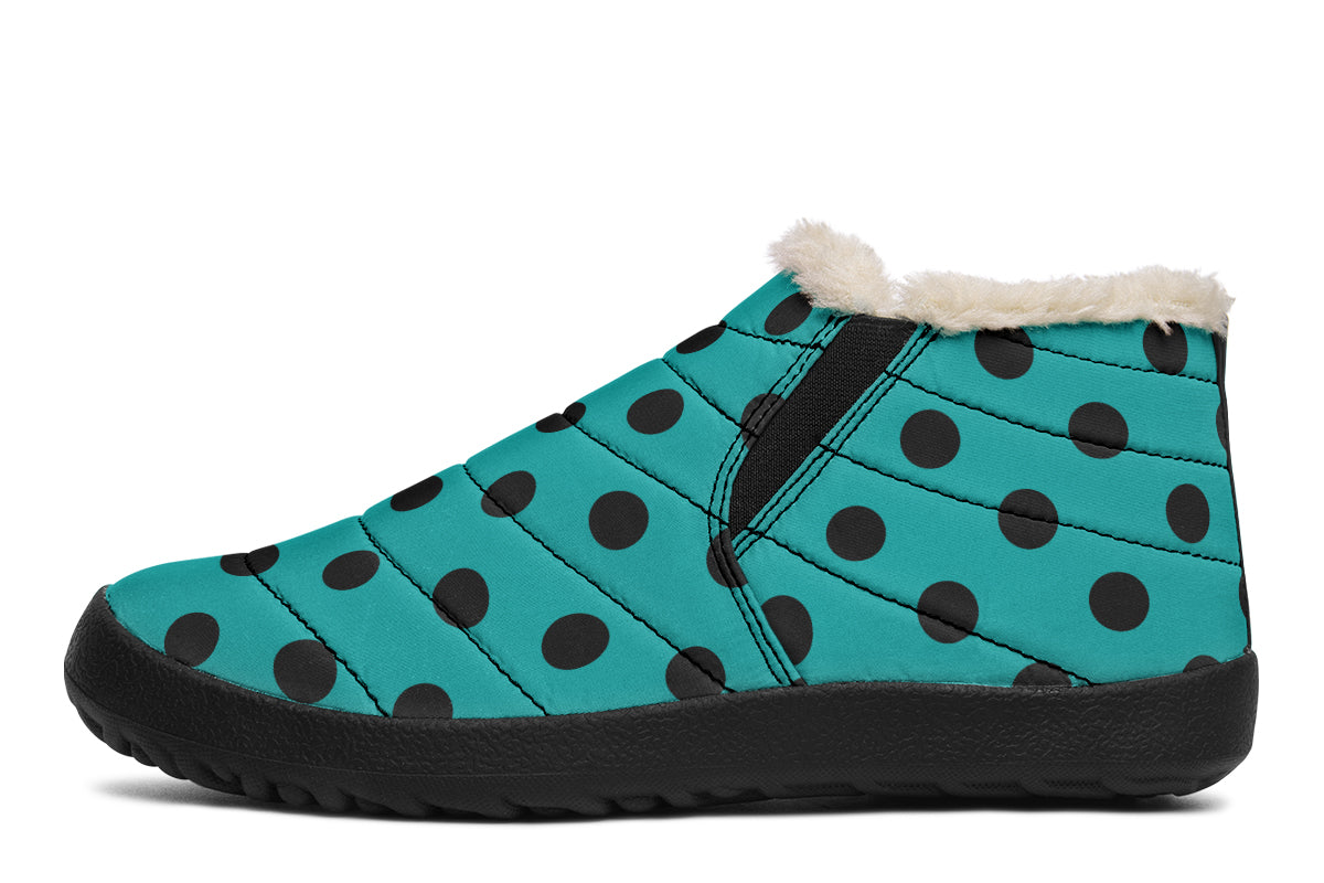 Penny Royal Teal Polka Dot Winter Shoes