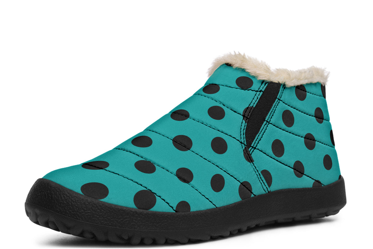 Penny Royal Teal Polka Dot Winter Shoes