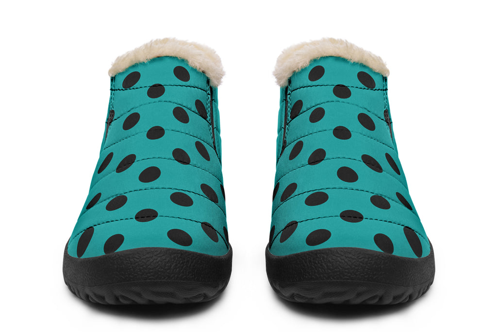 Penny Royal Teal Polka Dot Winter Shoes