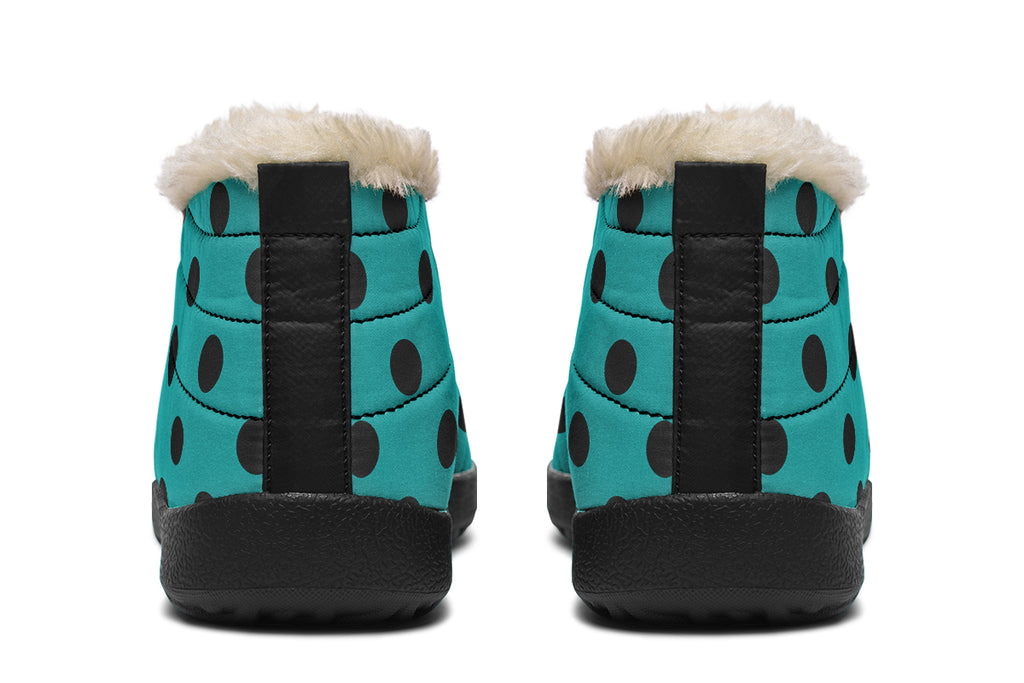 Penny Royal Teal Polka Dot Winter Shoes