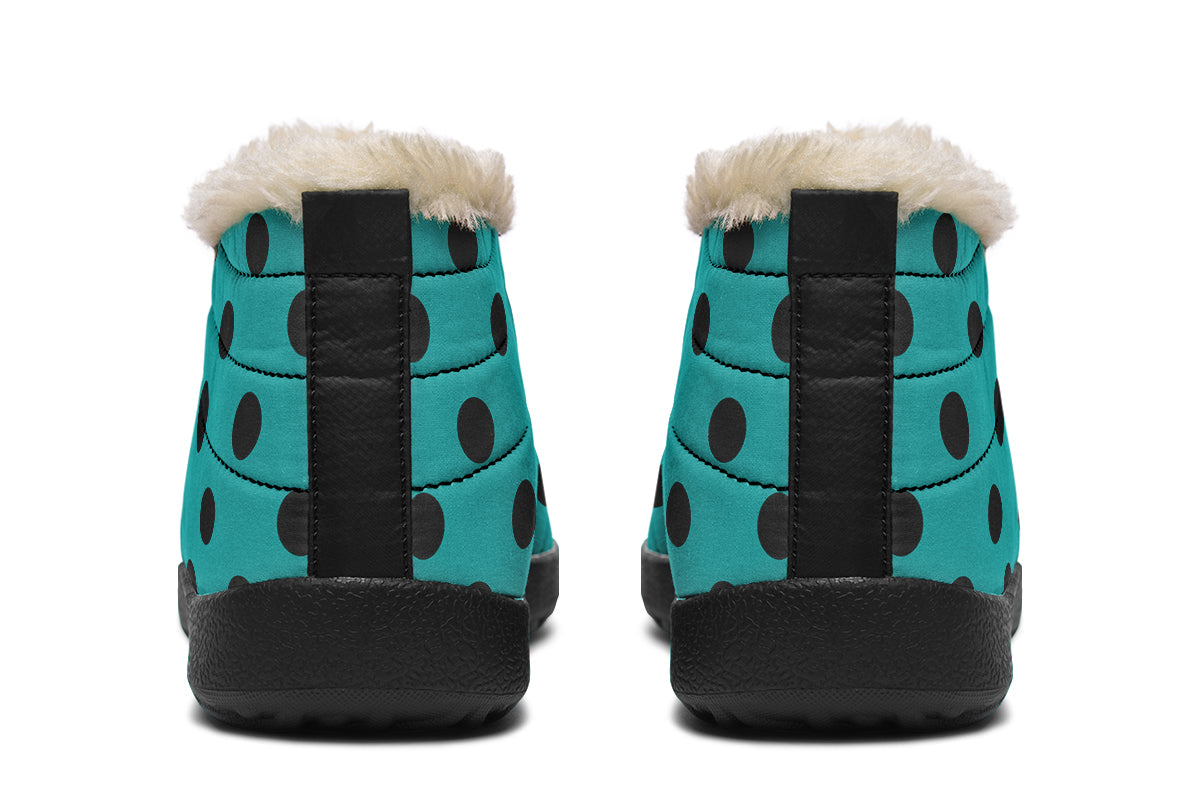 Penny Royal Teal Polka Dot Winter Shoes