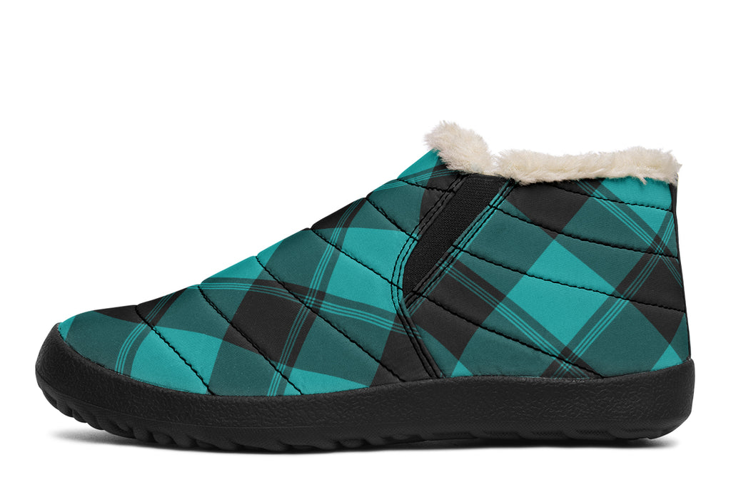 Pennyroyal Teal Plaid Winter Shoes