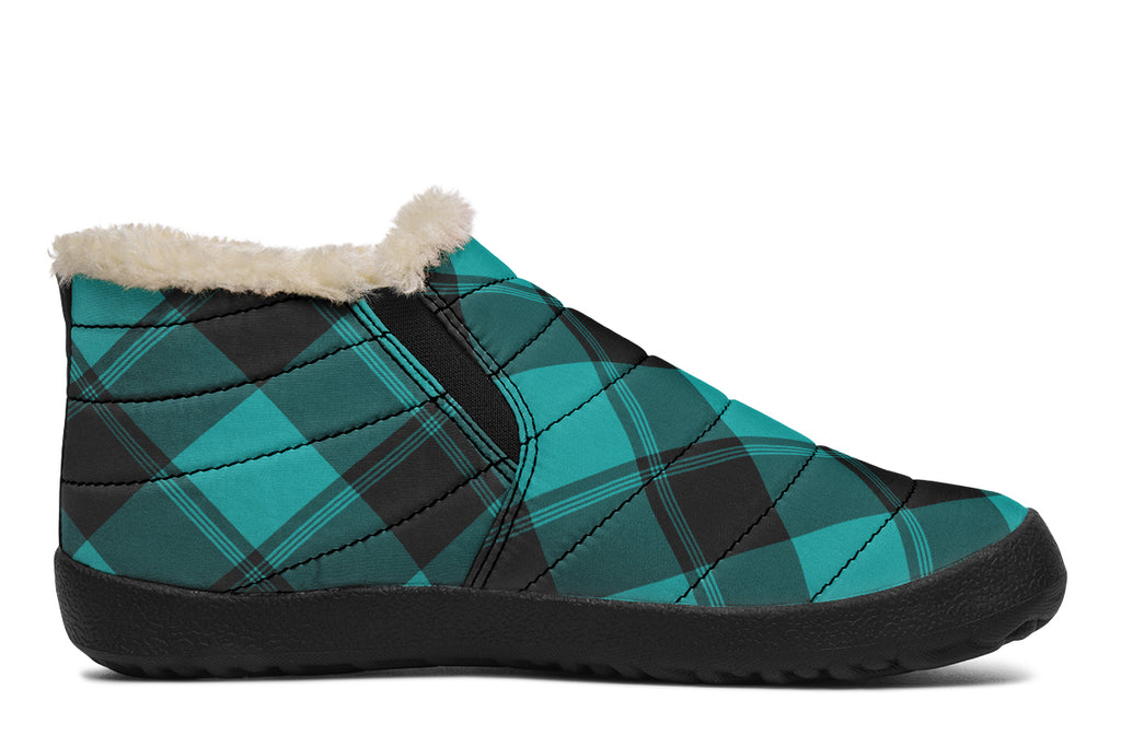 Pennyroyal Teal Plaid Winter Shoes