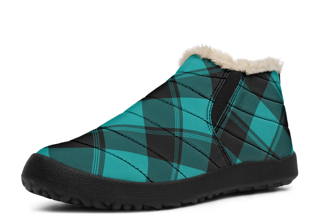Pennyroyal Teal Plaid Winter Shoes