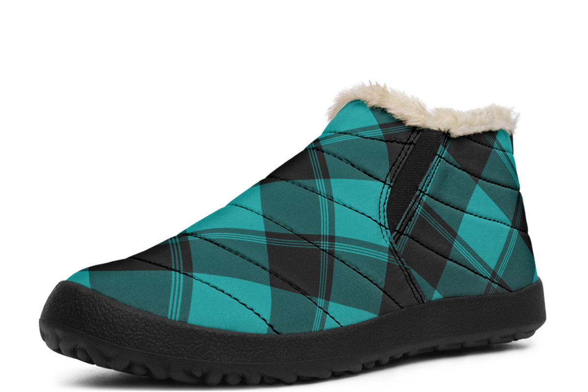 Pennyroyal Teal Plaid Winter Shoes