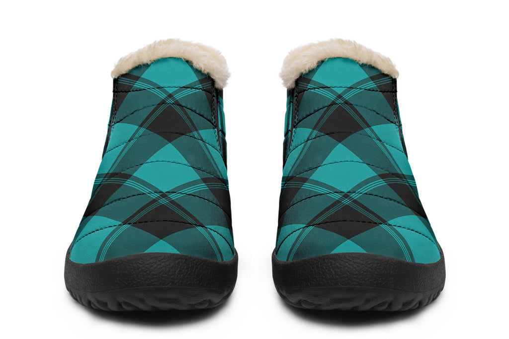 Pennyroyal Teal Plaid Winter Shoes