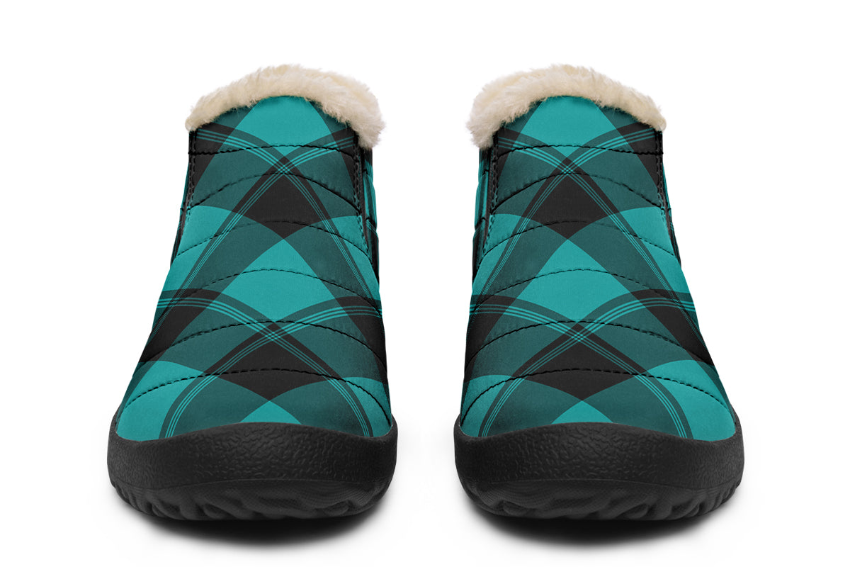 Pennyroyal Teal Plaid Winter Shoes