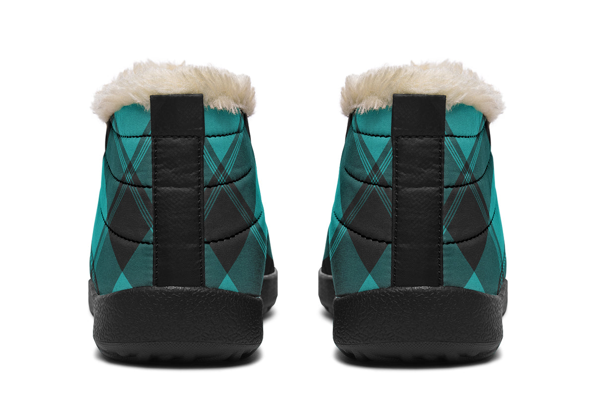 Pennyroyal Teal Plaid Winter Shoes