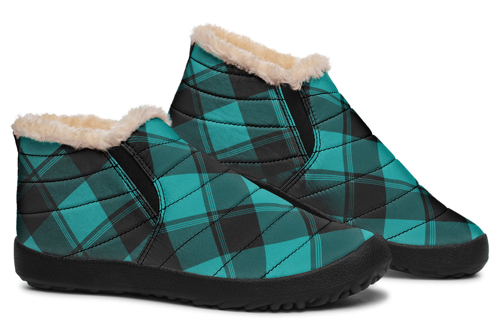Pennyroyal Teal Plaid Winter Shoes