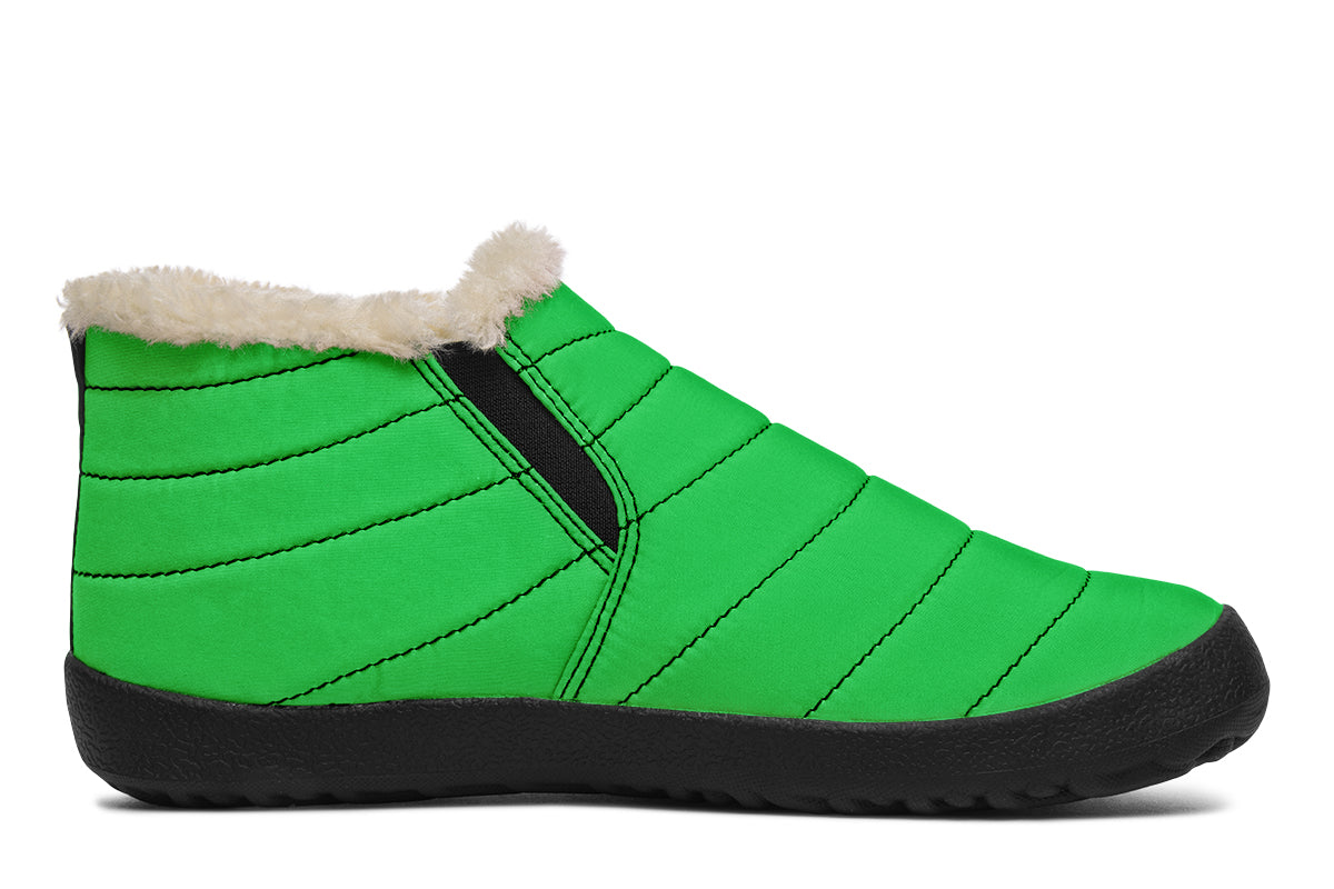 Pink And Green Mismatch Winter Shoes