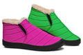Pink And Green Mismatch Winter Shoes