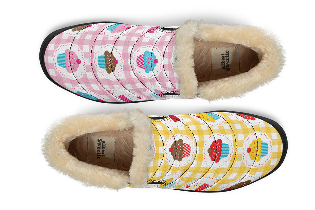 Pink And Yellow Mismatch Gingham Cupcakes Winter Shoes