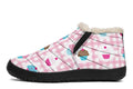 Pink And Yellow Mismatch Gingham Cupcakes Winter Shoes