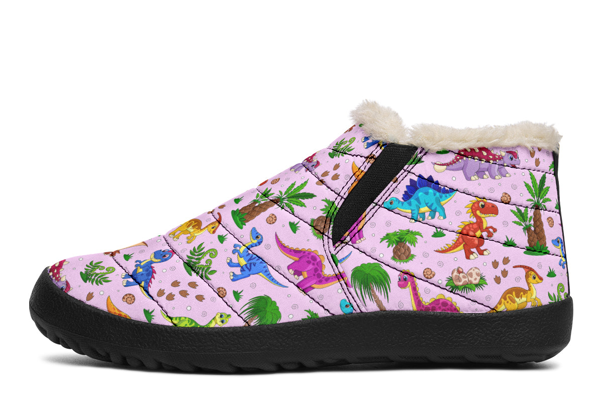 Pink Baby Dinos Winter Shoes - Offbeat Sweetie