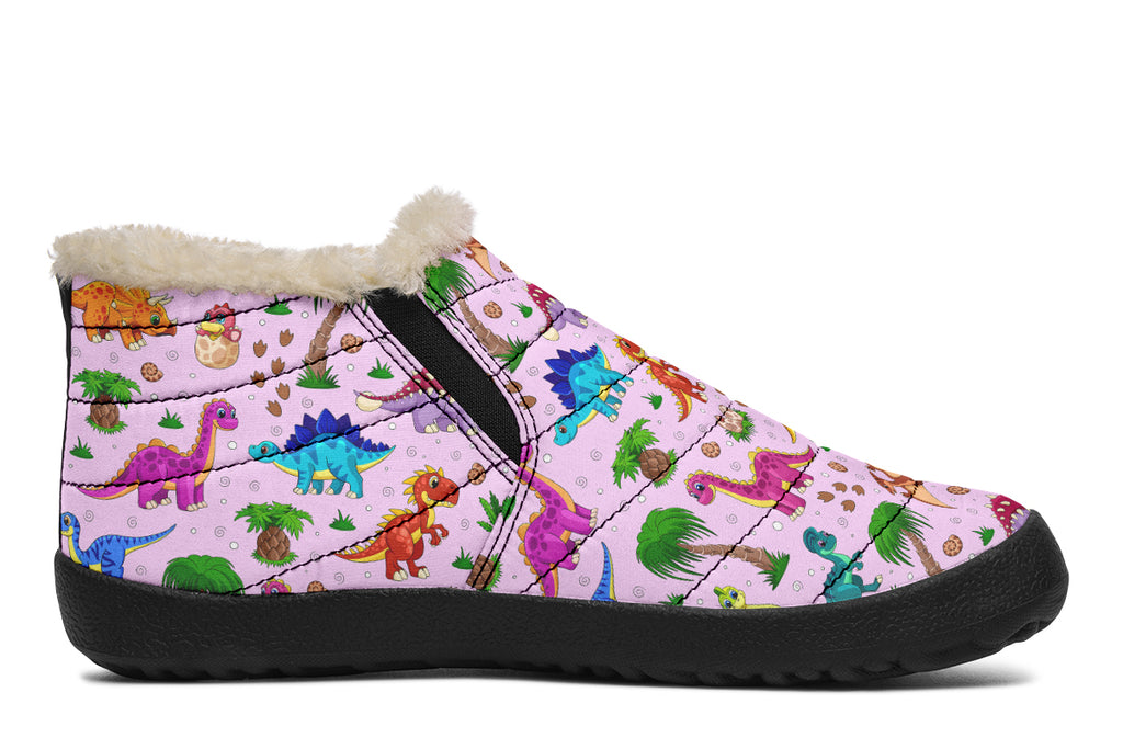Pink Baby Dinos Winter Shoes - Offbeat Sweetie