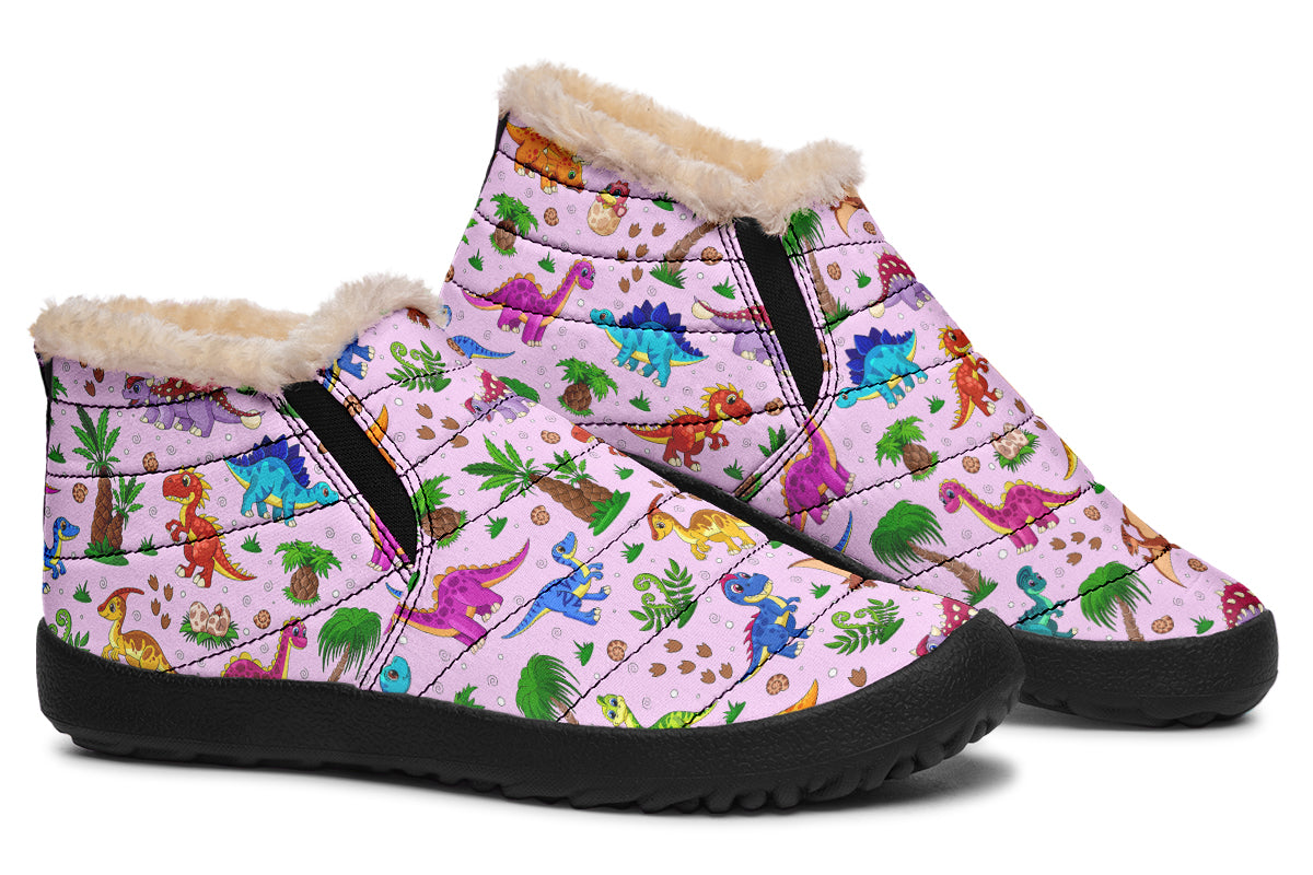 Pink Baby Dinos Winter Shoes - Offbeat Sweetie