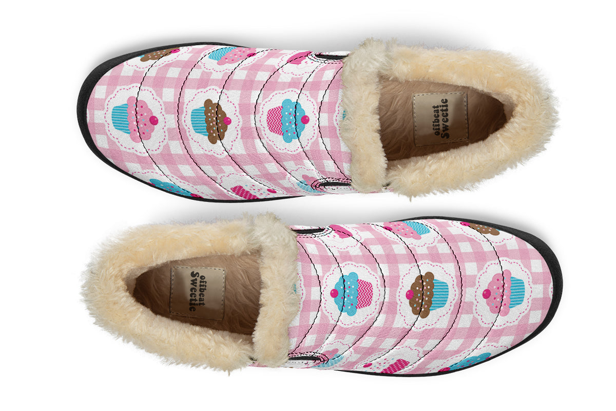Pink Gingham Cupcakes Winter Shoes