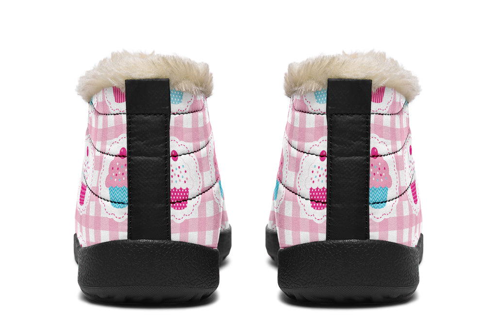 Pink Gingham Cupcakes Winter Shoes