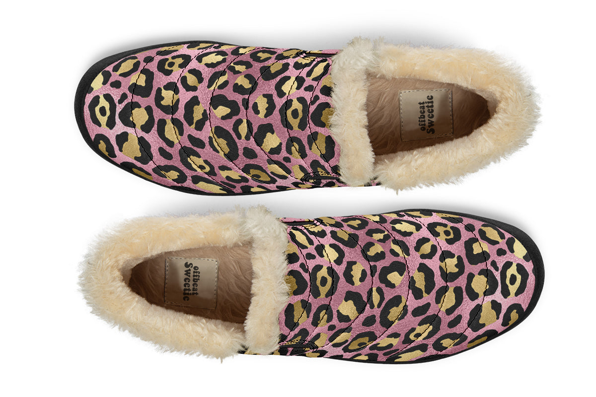 Pink Leopard Winter Shoes - Offbeat Sweetie