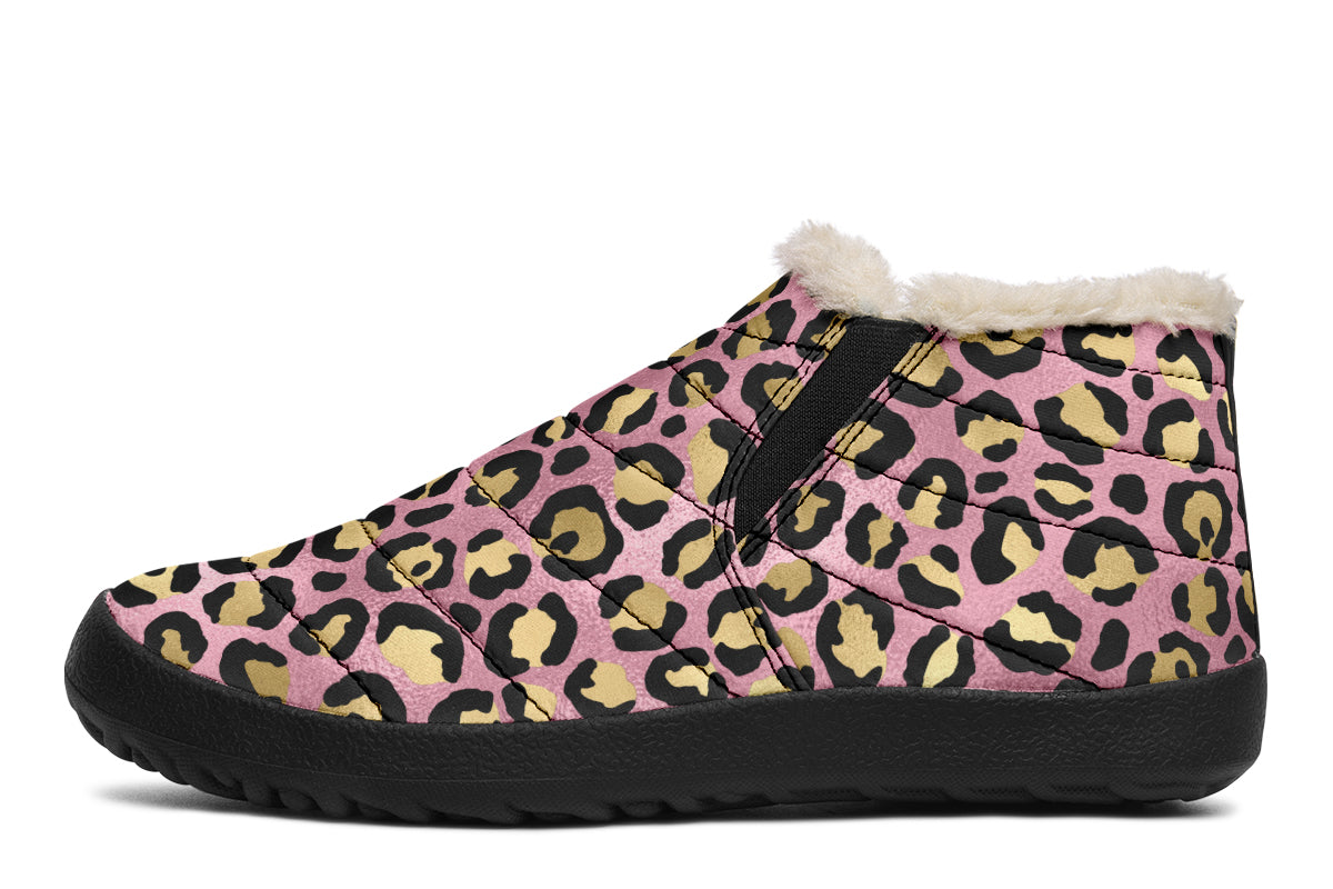 Pink Leopard Winter Shoes - Offbeat Sweetie
