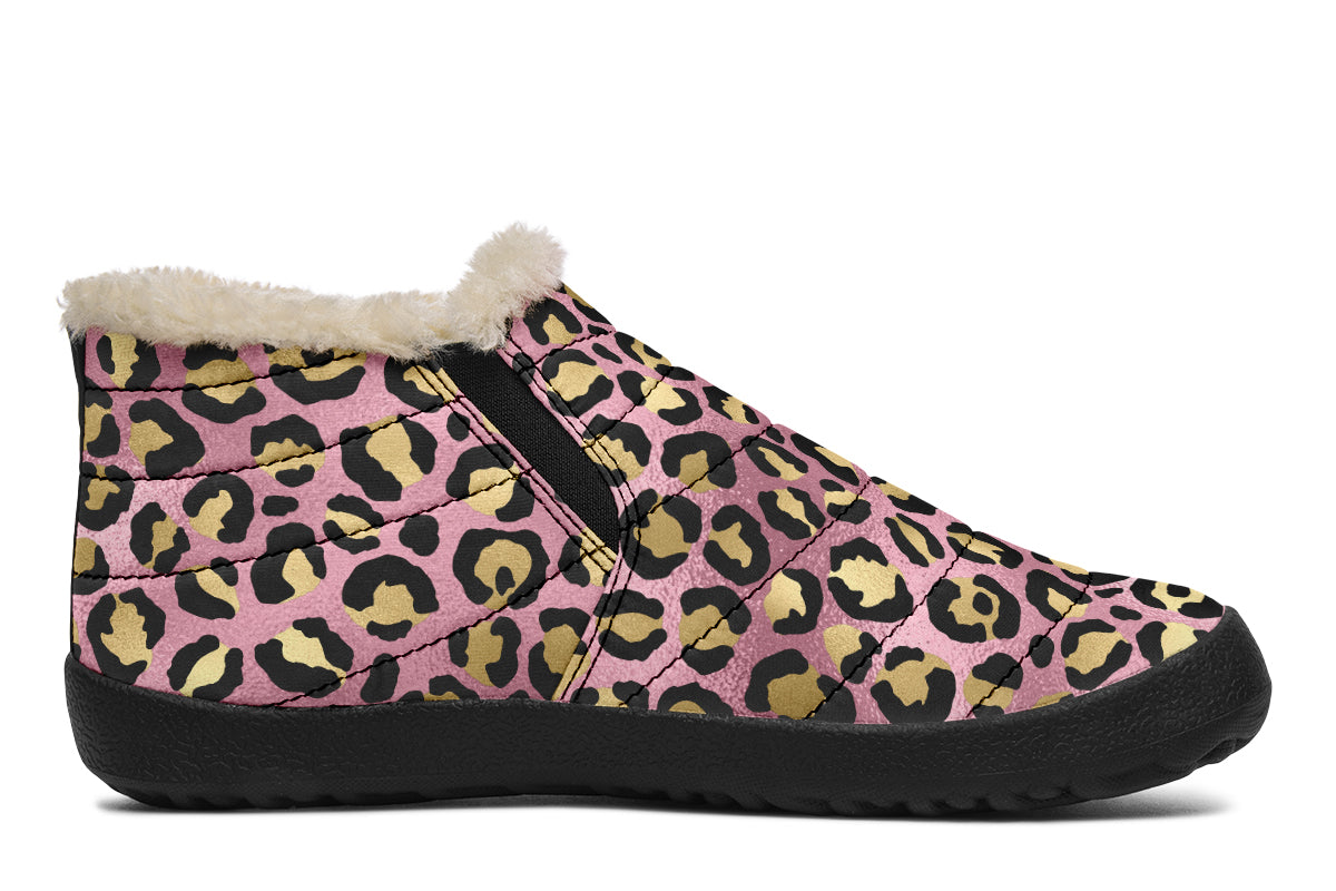 Pink Leopard Winter Shoes - Offbeat Sweetie