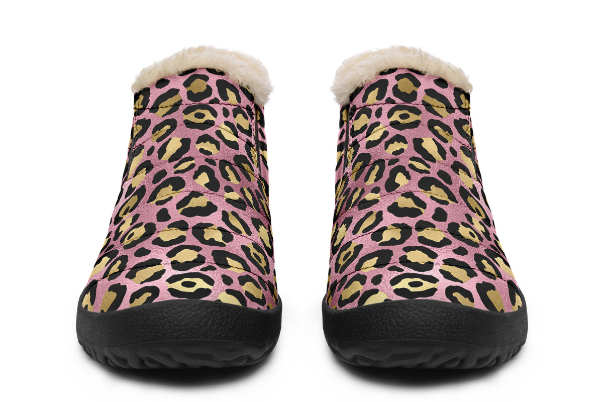 Pink Leopard Winter Shoes - Offbeat Sweetie