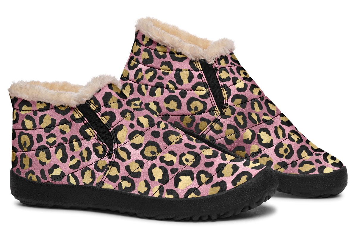 Pink Leopard Winter Shoes - Offbeat Sweetie