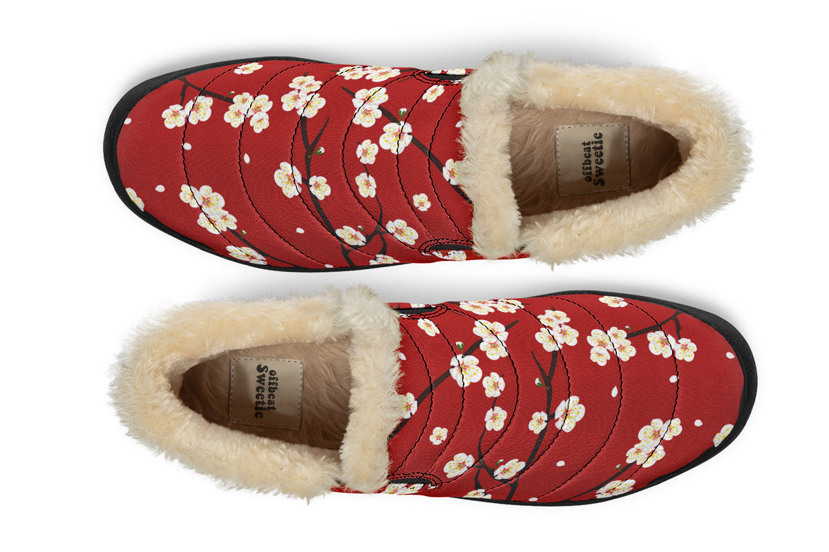 Plum Blossoms Winter Shoes - Offbeat Sweetie