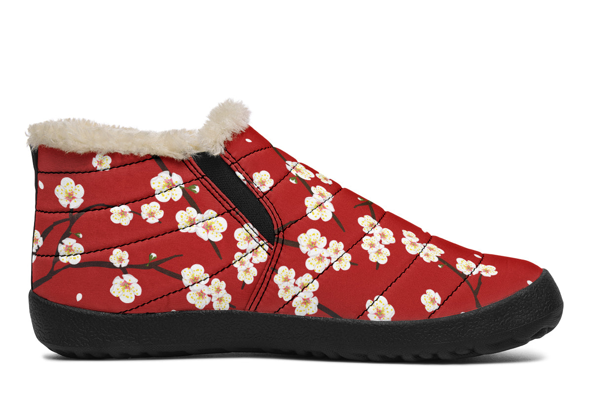 Plum Blossoms Winter Shoes - Offbeat Sweetie
