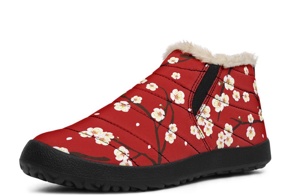 Plum Blossoms Winter Shoes - Offbeat Sweetie