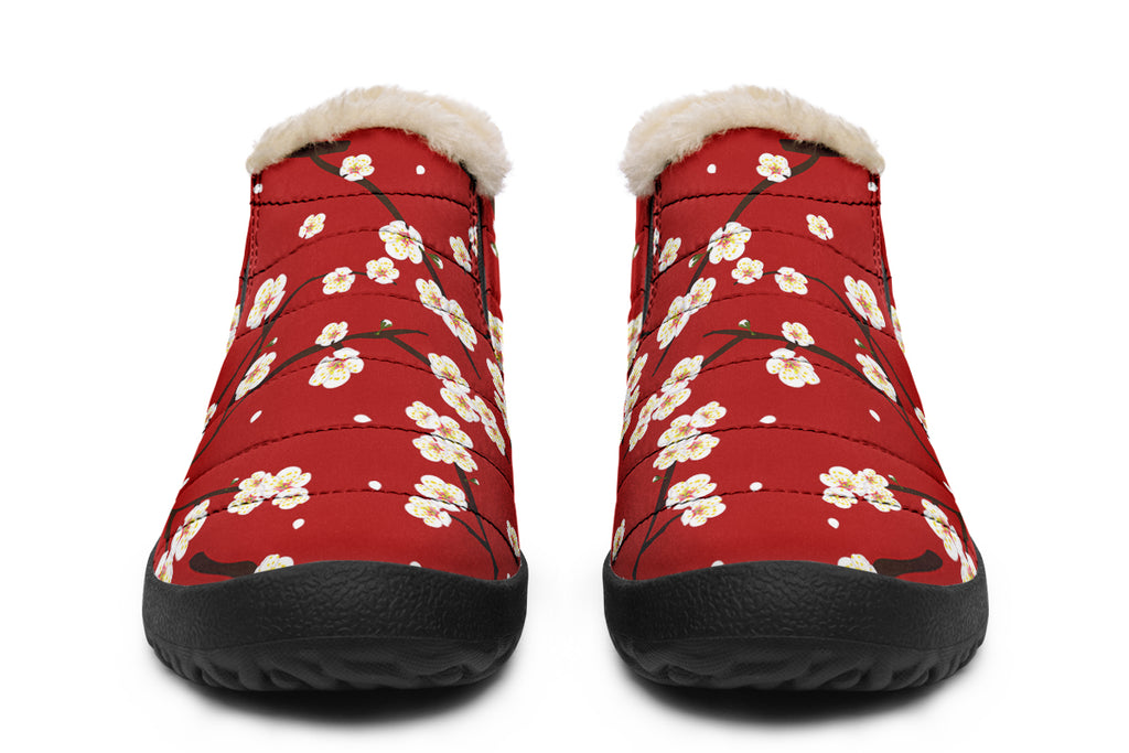 Plum Blossoms Winter Shoes - Offbeat Sweetie