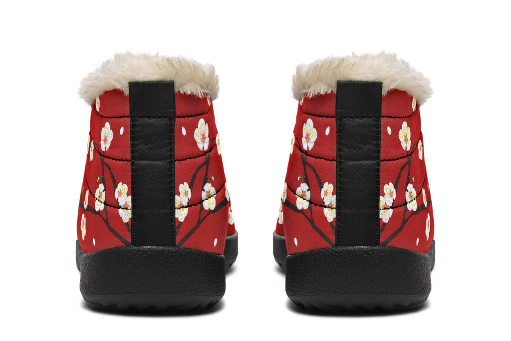 Plum Blossoms Winter Shoes - Offbeat Sweetie