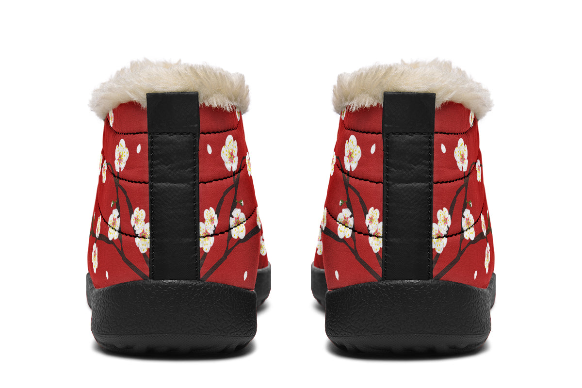 Plum Blossoms Winter Shoes - Offbeat Sweetie