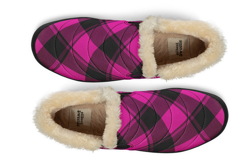 Pretty In Pink Plaid Winter Shoes