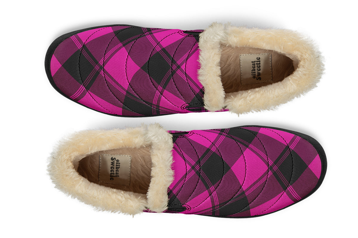 Pretty In Pink Plaid Winter Shoes