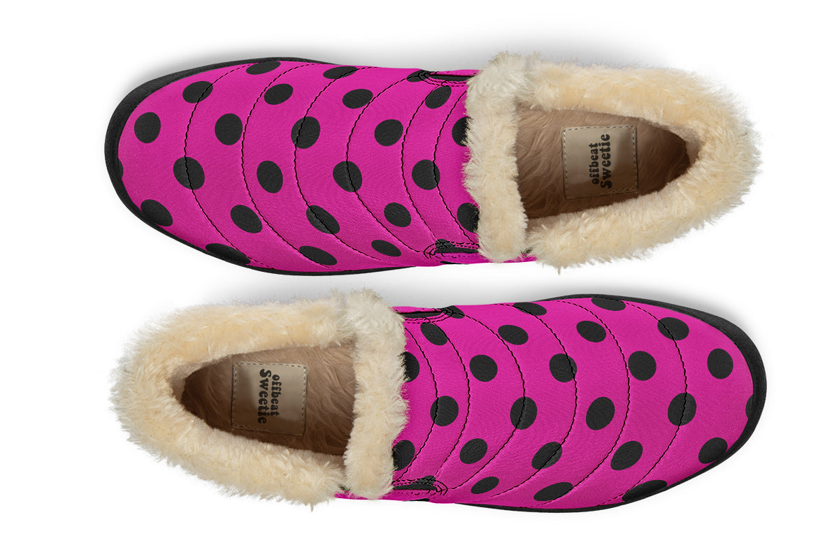 Pretty In Pink Polka Dot Winter Shoes