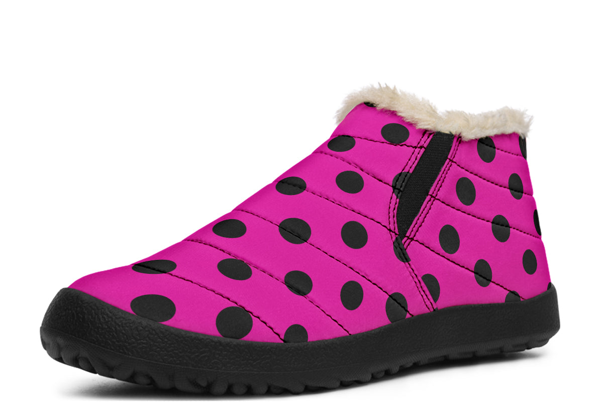Pretty In Pink Polka Dot Winter Shoes