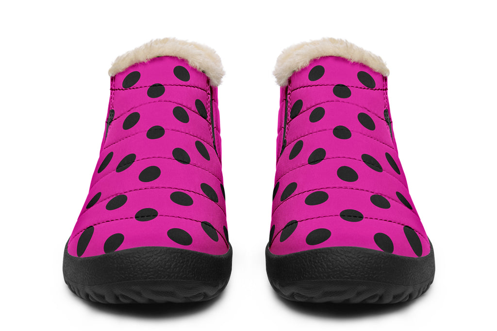 Pretty In Pink Polka Dot Winter Shoes
