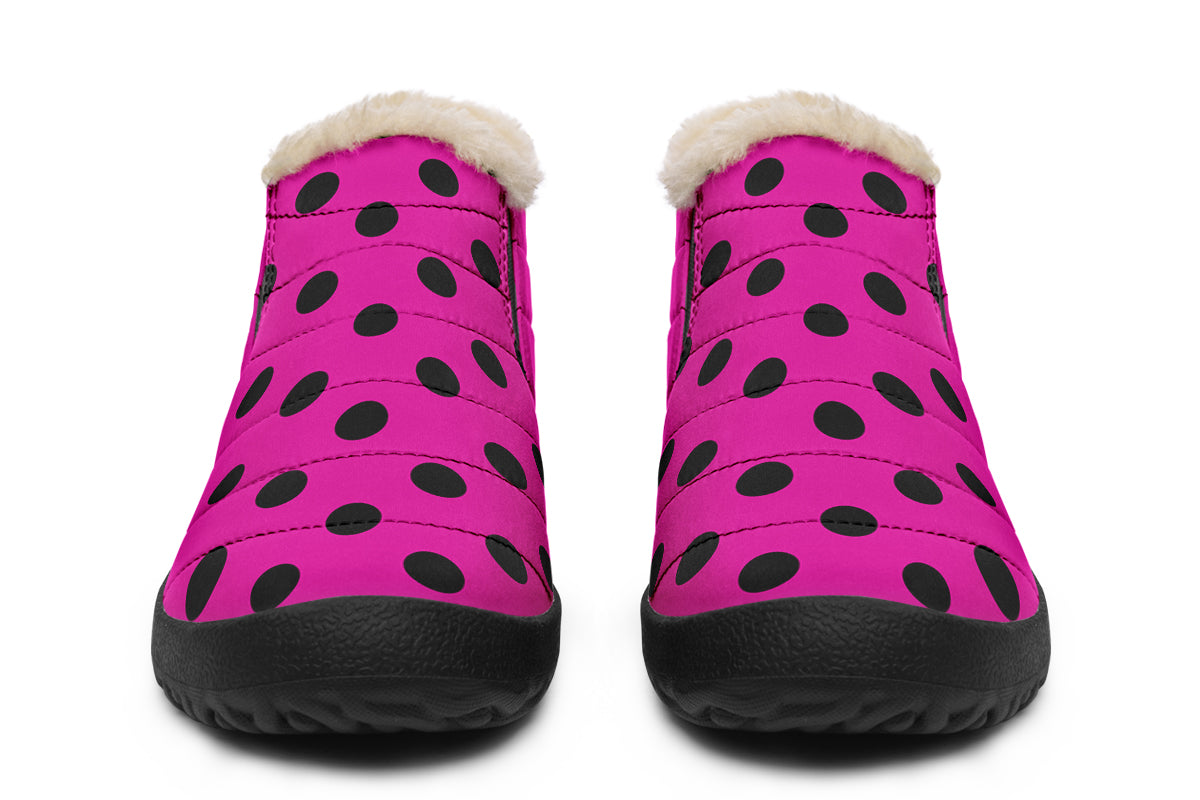 Pretty In Pink Polka Dot Winter Shoes
