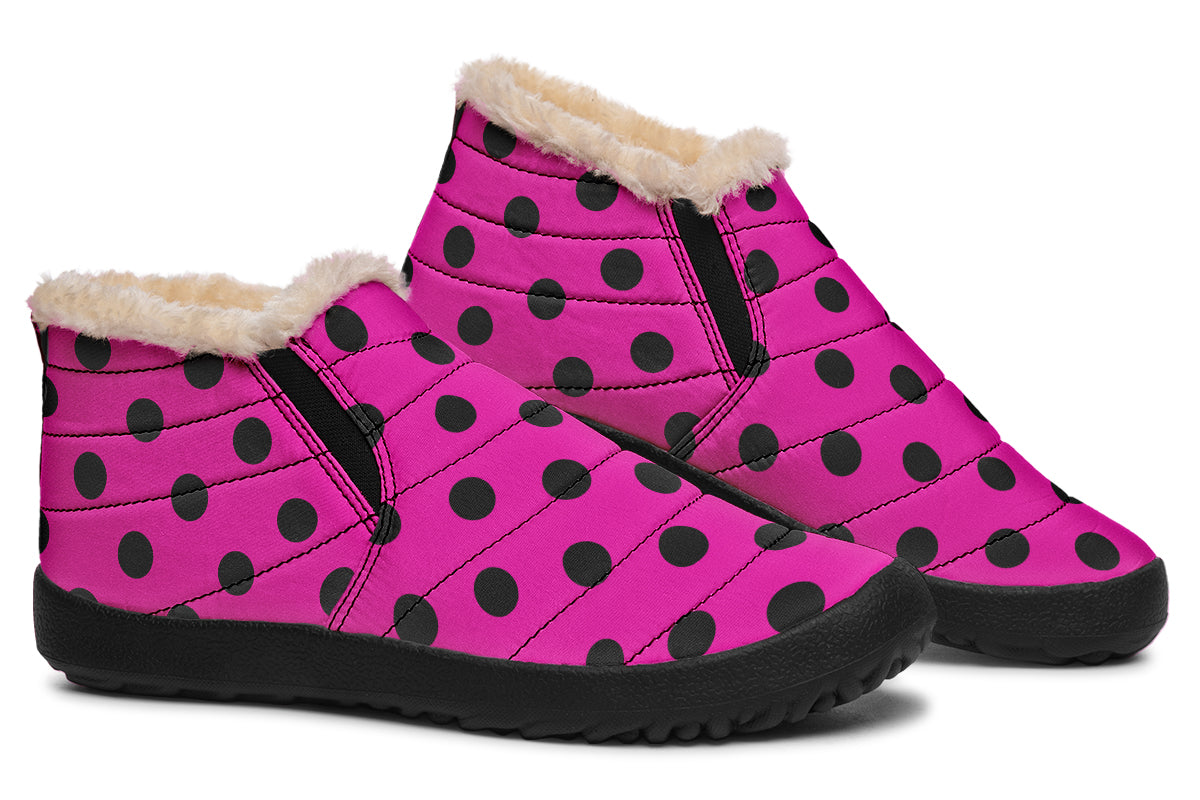 Pretty In Pink Polka Dot Winter Shoes