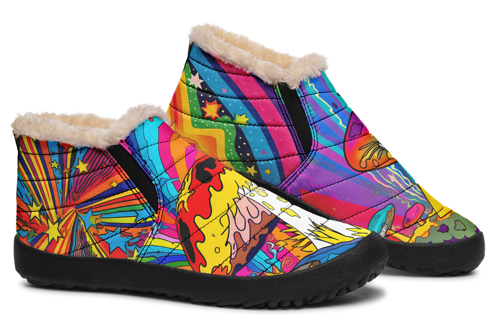 Psychedelic Mushies Winter Shoes - Offbeat Sweetie