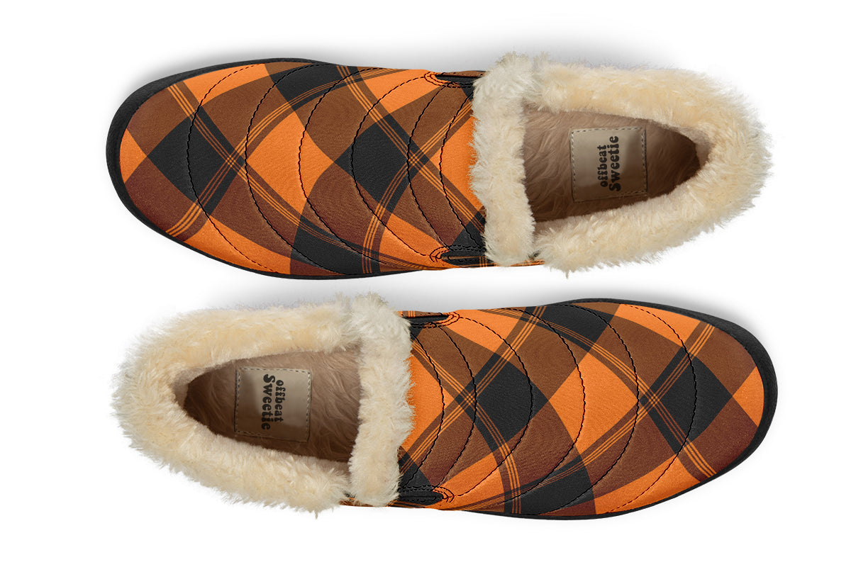 Pumpkin Pop Plaid Winter Shoes