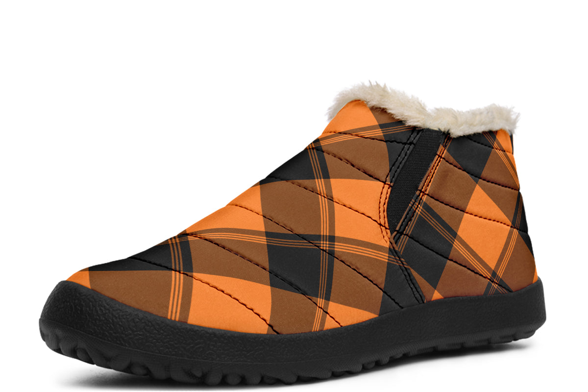 Pumpkin Pop Plaid Winter Shoes