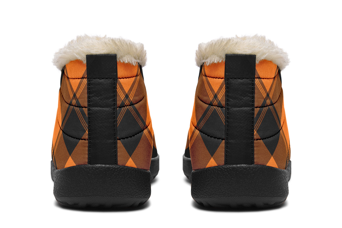 Pumpkin Pop Plaid Winter Shoes