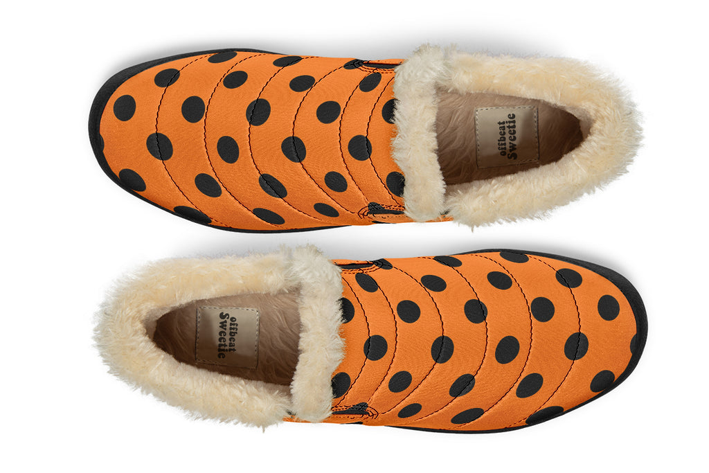Pumpkin Pop Polka Dot Winter Shoes
