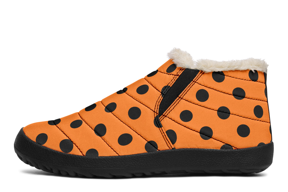 Pumpkin Pop Polka Dot Winter Shoes
