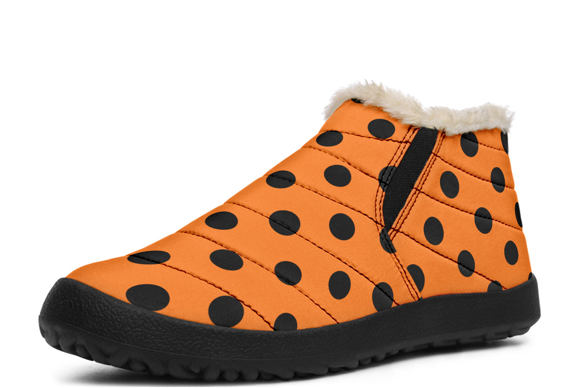 Pumpkin Pop Polka Dot Winter Shoes