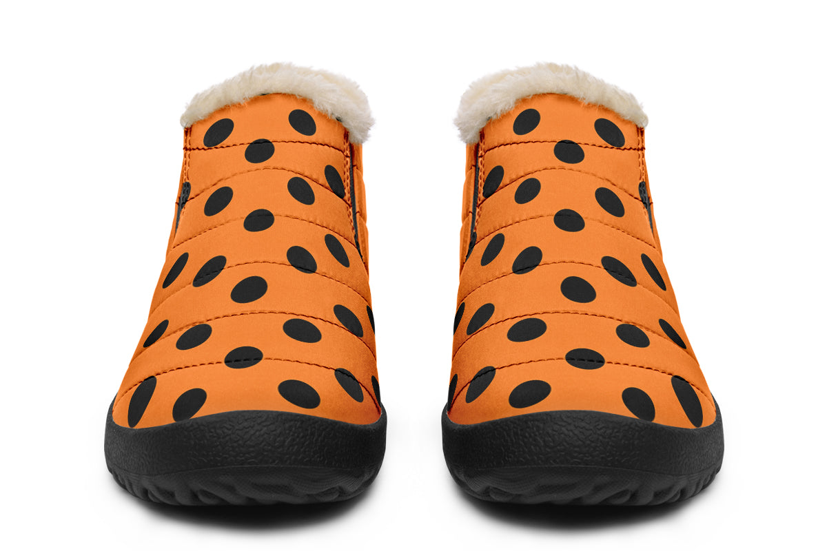 Pumpkin Pop Polka Dot Winter Shoes