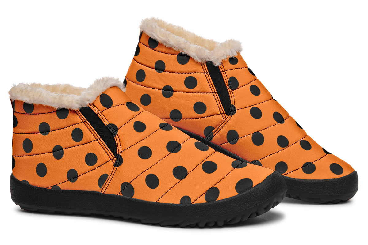 Pumpkin Pop Polka Dot Winter Shoes